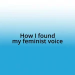 How I found my feminist voice